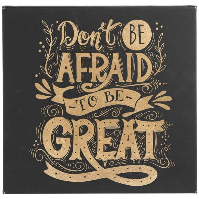 10" x 10" Black/Gold Laserable Leatherette Wall Decor with Sawtooth Hanger