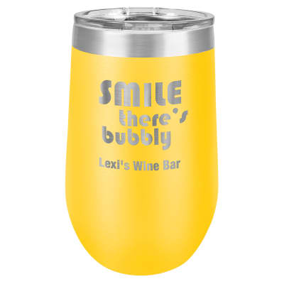 Polar Camel 16 oz. Yellow Vacuum Insulated Stemless Tumbler with Lid