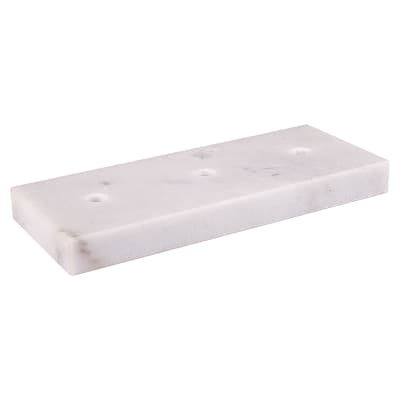 3 1/2" x 8 1/2" White 3 Hole Countersunk Trophy Marble Base