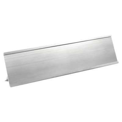 2" x 10", Shiny Silver, Kota Pro Aluminum Desk Holder, Fits 1/16" Thick Plastic Insert