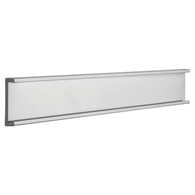 1" x 8", Shiny Silver, Kota Pro Aluminum Wall Bracket without Mounting Holes, Fits 1/16" Thick Plastic Insert