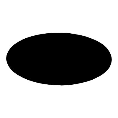 3" x 1 1/2" Black/White Oval Plastic Badge Blank
