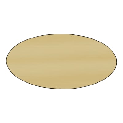 3" x 1 1/2" Brushed Gold/Black Oval Plastic Badge Blank