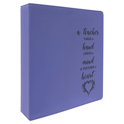 11" x 11 1/2" Purple/Black Laserable Leatherette 3 Ring Binder with 2" Slant D Rings