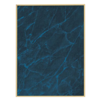 5" x 7" Blue Marble/Gold Marbleized Brass Plated Steel Plaque Plate