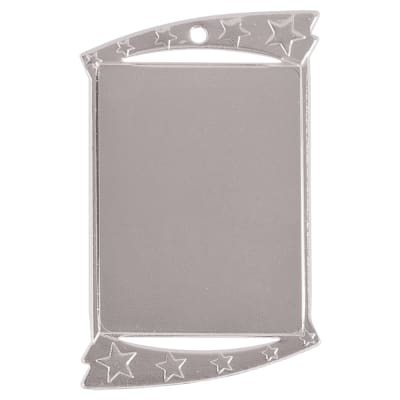 1 3/4" x 2 3/4" Bright Silver Rectangular Insert Holder Medal