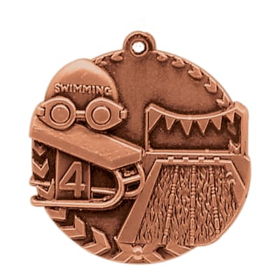 1 3/4" Antique Bronze Swimming Millennium Medal