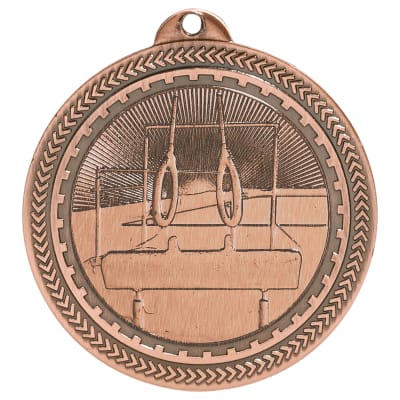 2" Antique Bronze Gymnastics Laserable BriteLazer Medal