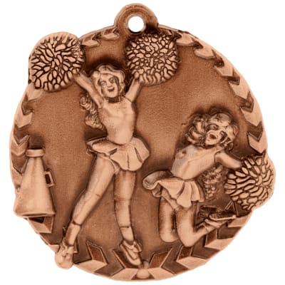 1 3/4" Antique Bronze Cheer Millennium Medal