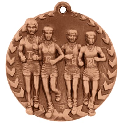 1 3/4" Antique Bronze Cross Country Millennium Medal