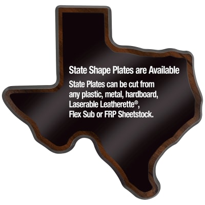 8" x 8 1/2" Walnut Finish Black Edge Texas State Plaque