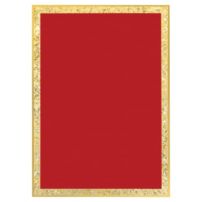 6" x 8" Red Brass Plated Steel Florentine Border Designer Plaque Plate