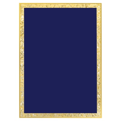 4" x 6" Blue Brass Plated Steel Florentine Border Designer Plaque Plate