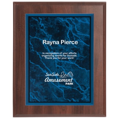 7" x 10" Blue Marble Acrylic Plaque Plate
