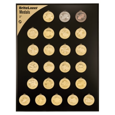 2" Sport Laserable BriteLazer Medal Display Set