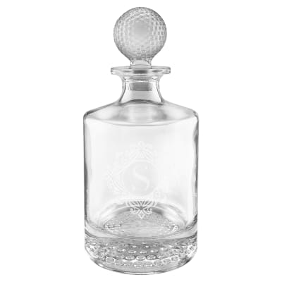 Polar Camel 850mL Round Golf Glass Decanter in Black Gift Box with Printed Paper Sleeve