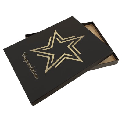 10 1/2" x 13 Black/Gold Lazerburst Plaque Presentation Box