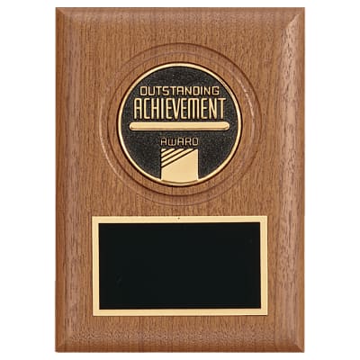 5" x 7" American Walnut CAM Plaque with Black Brass Plate (Medallion Sold Separately)