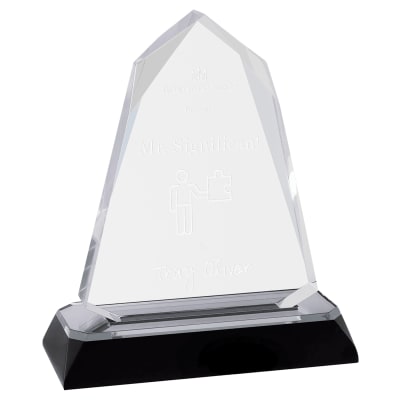 5 3/4" Silver Halo Diamond Corner Base Impress Acrylic