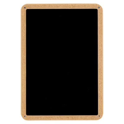 7" x 10" Black Textured Brass Plated Steel Plate with Gold Border and Four Holes