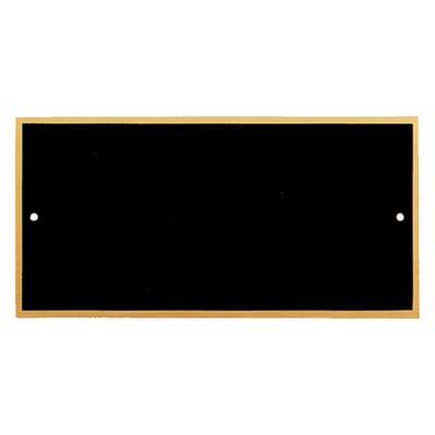 2 3/4" x 6 1/4" Black Laserable Brass Plate with Gold Border and 2 Holes