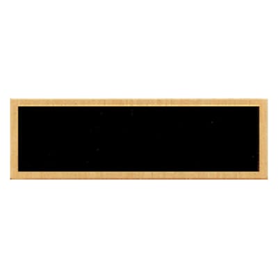 7/8" x 2 3/4" Black Plate with Gold Border and No Holes