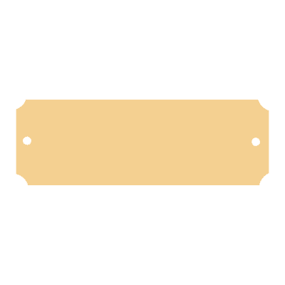 1" x 3" Brushed Gold Brass Plate with Notched Corners and Two Hol es