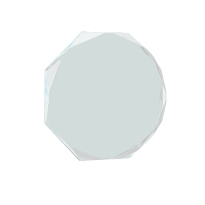 6" x 6 3/4" Octagon Series Jade Acrylic Award Upright Only