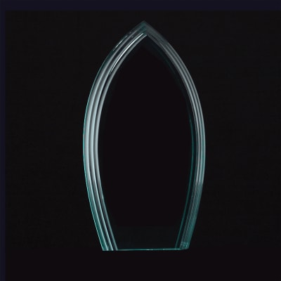 9 3/4" Flame Series Jade Acrylic Award-Upright Only