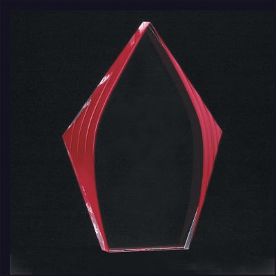 8 3/4" Flame Series Acrylic-Red Accented Upright Only