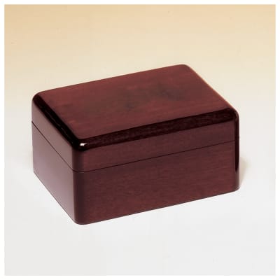 7" x 5" Rosewood Piano Finish Jewelry Box with Beige Felt Lining-Plate Not Included