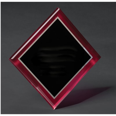 8 1/2" x 10" Diamond Series Acrylic with Printed Red Border-Upright Only