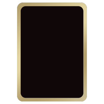 3" x 4.234" Black Brass Plate with Gold Border and Round Corners