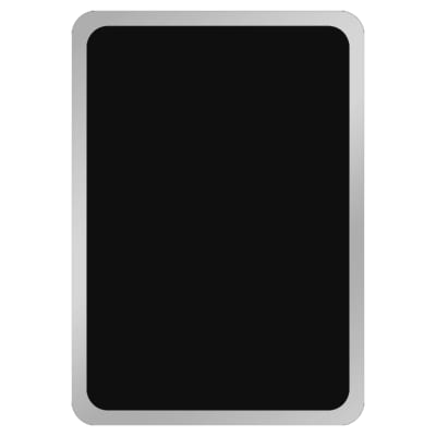 3" x 4 1/4" Black Laserable Aluminum Plate with Silver Border