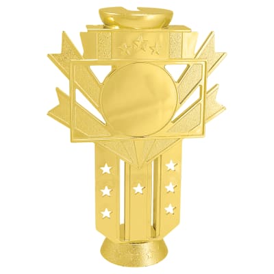 7" Gold Riser/Holder Figure Holds a 2" Insert and a 3 1/2" x 2" Plate