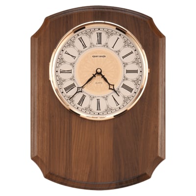 10 1/2" x 13" Walnut Plaque with Cut-Out for Clock-No Clock, No Plate
