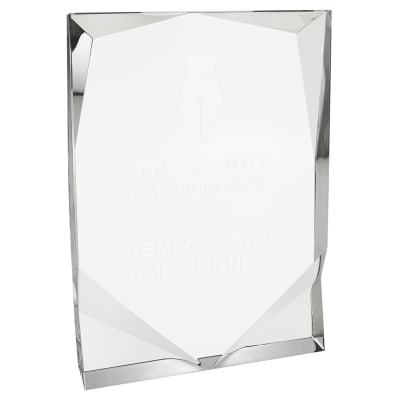 6" x 8 1/2" Crystal Rectangle with Two Front Bevels