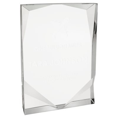5 1/4" x 7 1/2" Crystal Rectangle with Two Front Bevels