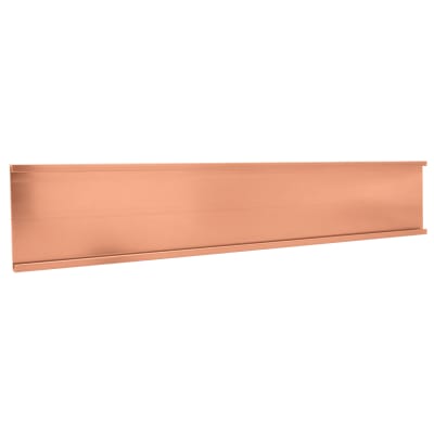 1 1/2" x 8", Polished Rose Gold, Kota Pro Aluminum Wall Bracket without Mounting Holes, Fits 1/16" Thick Plastic Insert
