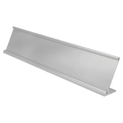2" x 10", Satin Silver, Kota Pro Aluminum Desk Holder, Fits 1/16" Thick Plastic Insert