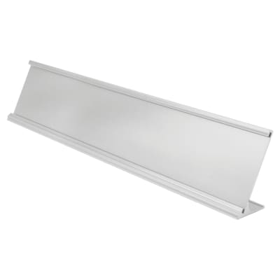 2" x 10", Polished Silver, Kota Pro Aluminum Desk Holder, Fits 1/8" Thick Plastic Insert