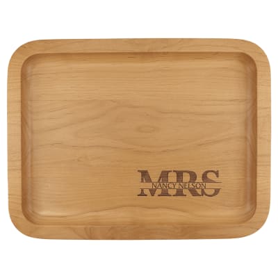 13 5/8" x 10 5/8" Alder Tray with 9" x 12" Recessed Center
