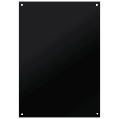 4 15/16" x 6 15/16" Black Laserable Brass Plaque Plate with Four Holes