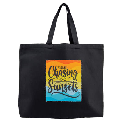 Black Cotton Canvas Tote with 5" Gusset, 20" x 15" x 5"
