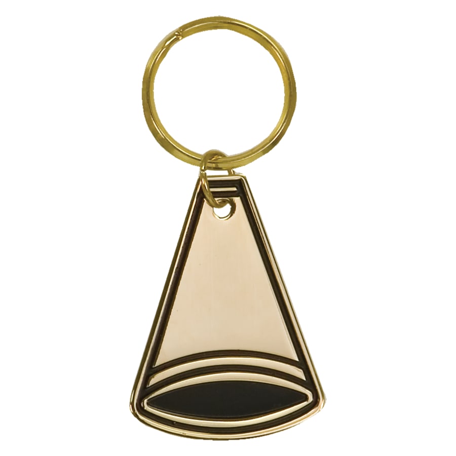 1 1/2" x 2 1/4" Gold Megaphone Brass Keychain