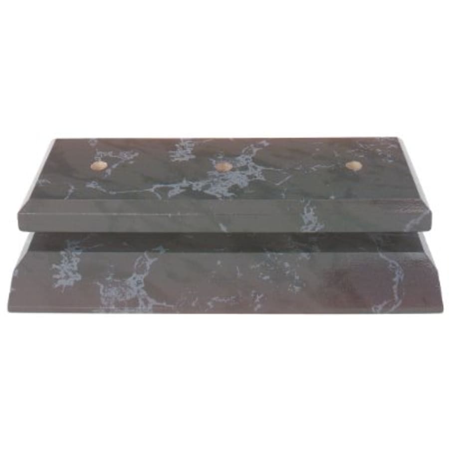 3 3/4" x 8 1/4" x 3/4" Black Marble Finish Slant Front 2-Post Set