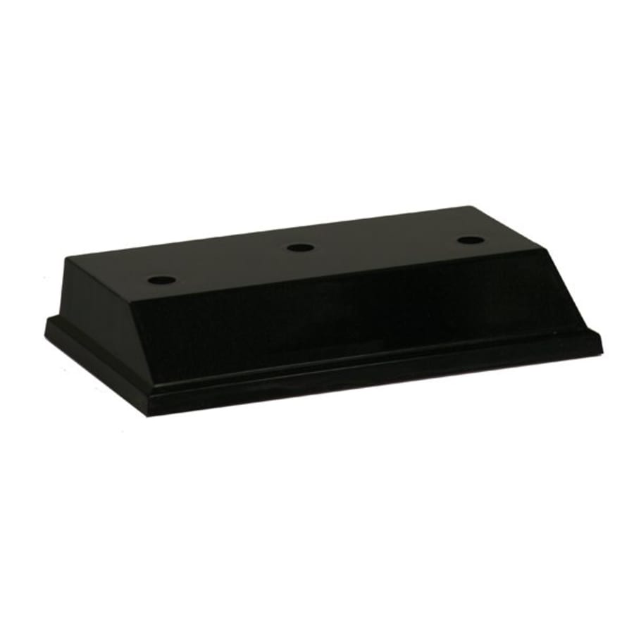 3 3/4" x 6 1/2" Black 3-Hole Countersunk Big Plate Weighted Plastic Base