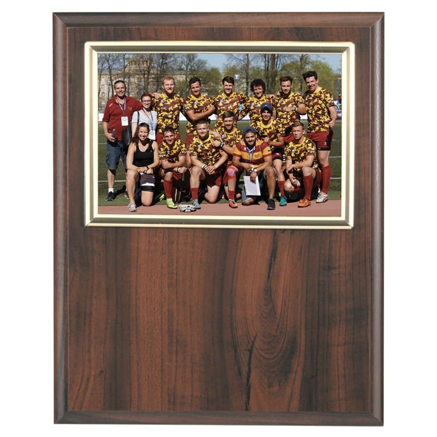 8" x 10" Cherry Finish Slide-in Plaque w/ 6" x 4" Frame