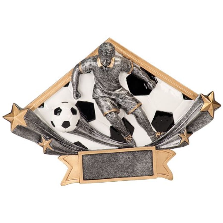 8 1/2" x 5 3/4" Male Soccer Diamond Star Resin