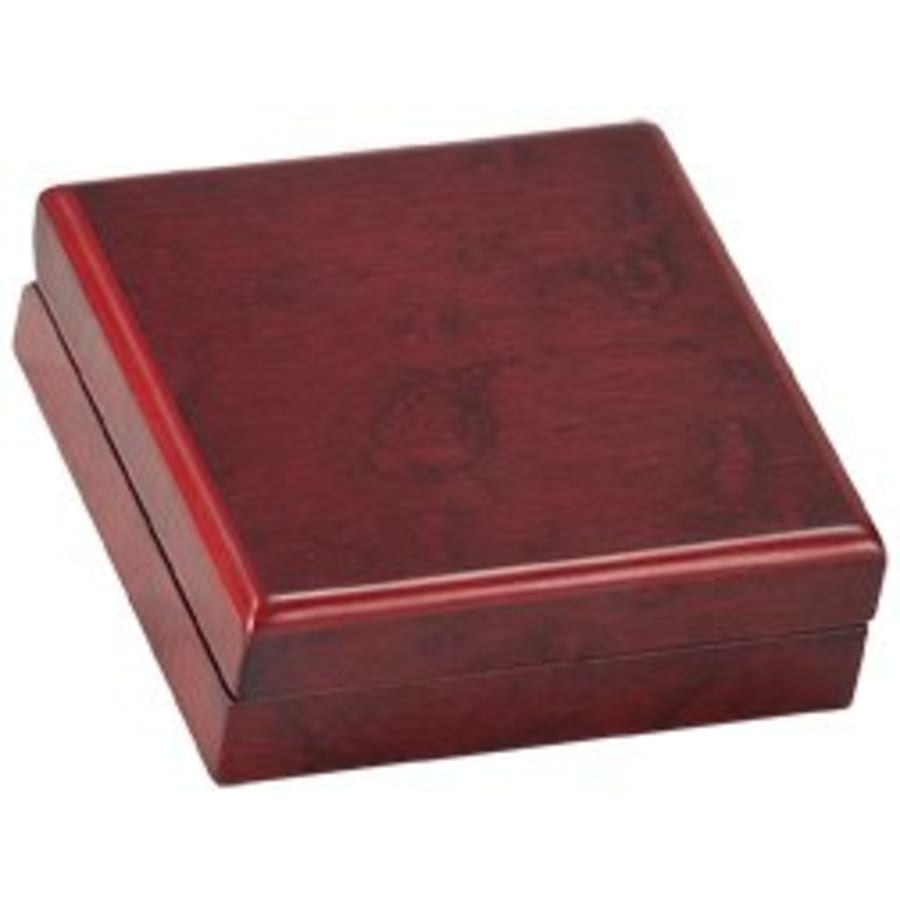 3 3/4" x 3 3/4" Rosewood Finish Medal Box